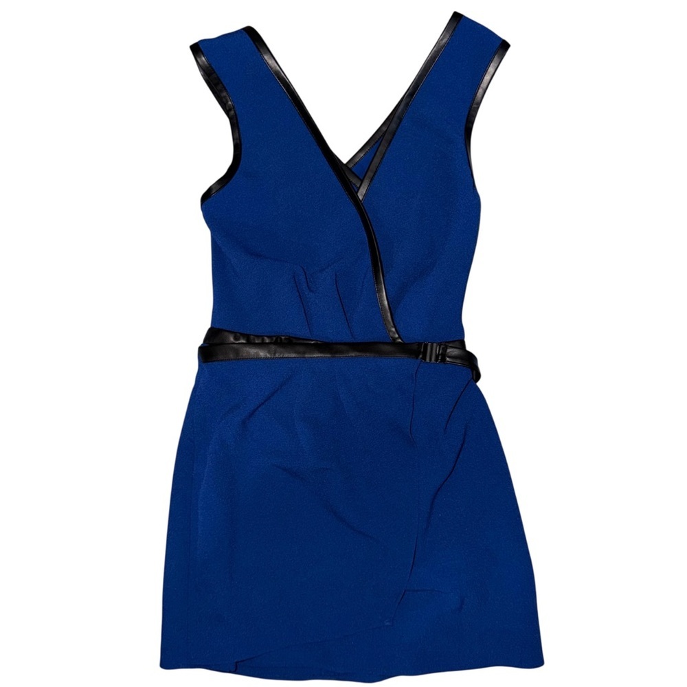 Maeve From Anthropologie Cobalt Blue Faux Wrap Dress NEW WITH TAGS Size 0 - Picture 3 of 10